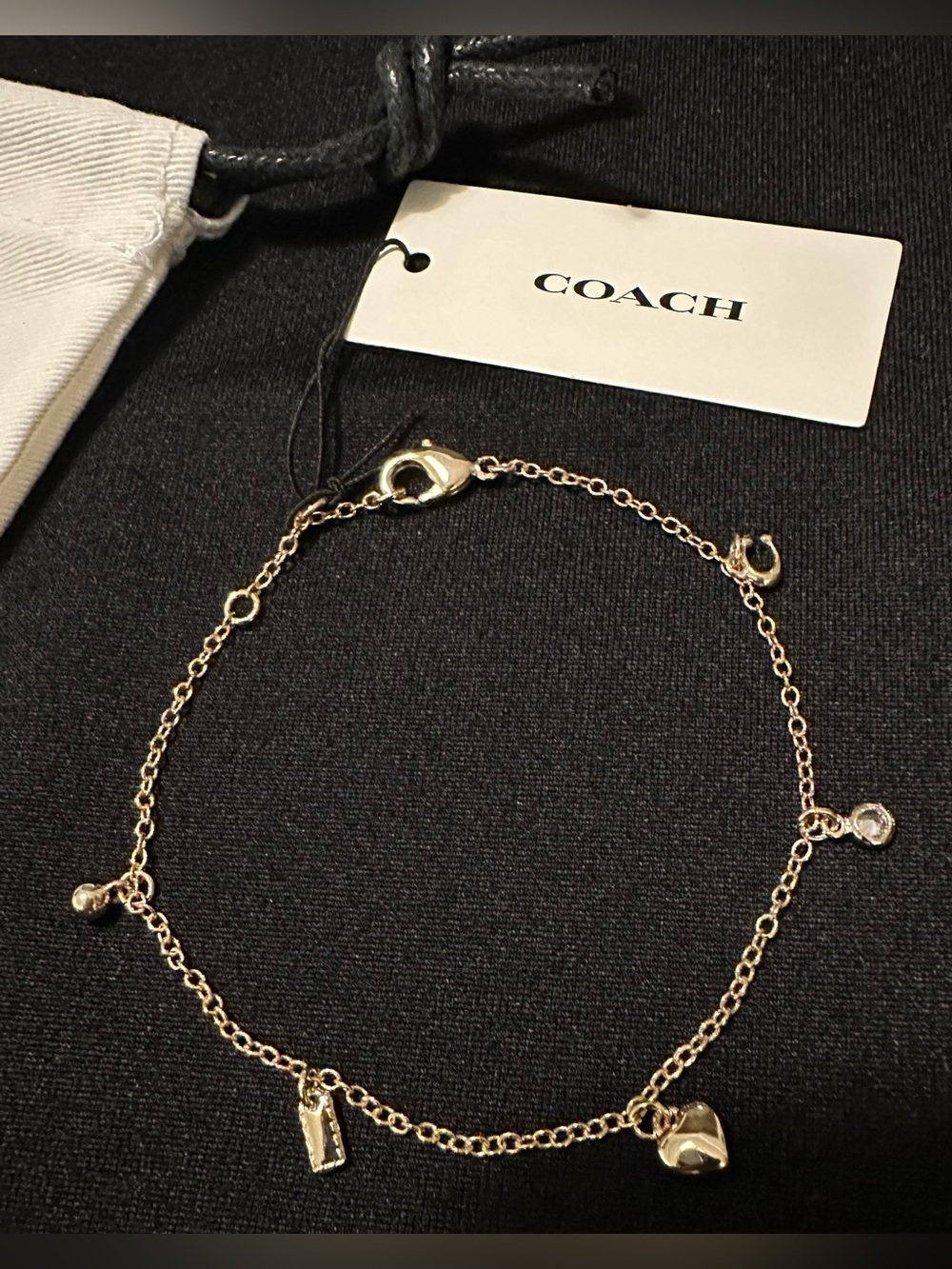 Coach Gold Tone Charm Bracelet NWT - Picture 5 of 6